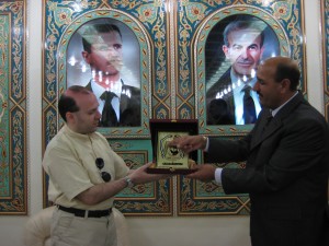 Professor Anton Caragea receives Quneitra Medal from Governor of Quneitra Heroe City