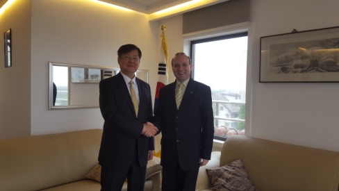 President Anton Caragea and Ambassador Kim Eun Joong -South Korea
